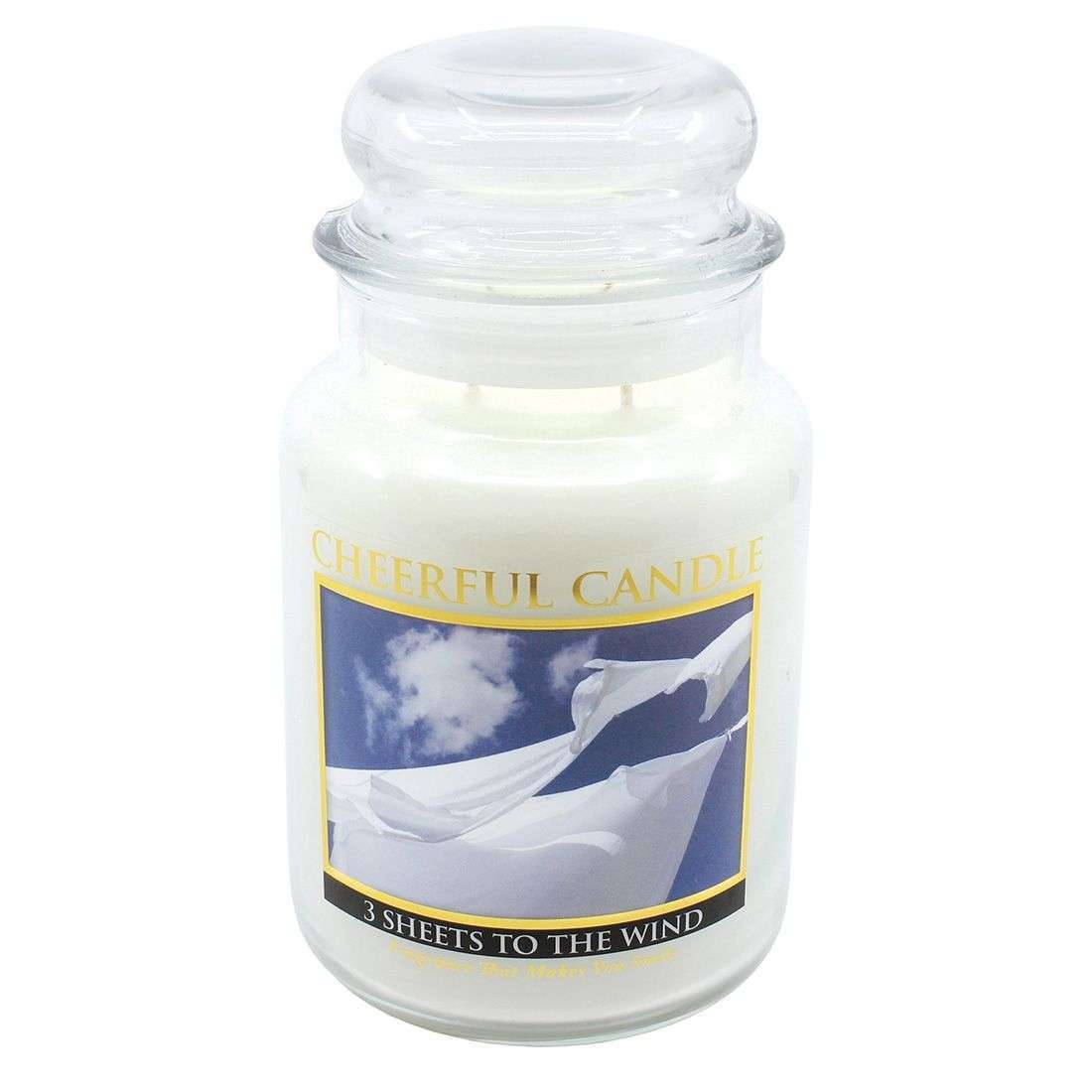 CHEERFUL CANDLE – 3 SHEETS TO THE WIND SCENTED CANDLE 3 DIMENSIONS MADE IN USA